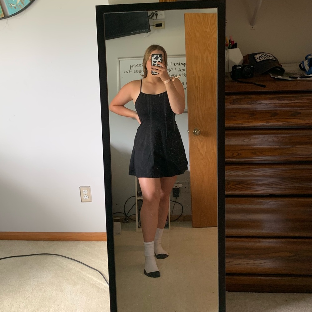 simple black tank top dress